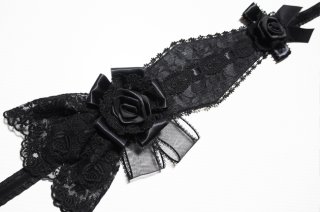 antique beast ヘッドドレス　ダイヤ型　ローズ　巻きバラ　黒 Eostreヘッドドレス - Antique beasT