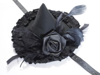 antique beast ヘッドドレス　ダイヤ型　ローズ　巻きバラ　黒 Eostreヘッドドレス - Antique beasT