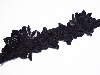 antique beast ヘッドドレス　ダイヤ型　ローズ　巻きバラ　黒 黒小鷺ヘッドドレス - Antique beasT
